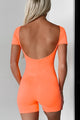 Never Surprised Open Back Romper (Ultra Orange) - NanaMacs