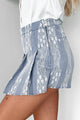 Flirty Concepts Pleated Lace Mini Skort (Blue Denim) - NanaMacs