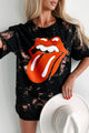 Born To Rock Bleached Graphic T-Shirt (Black) - NanaMacs