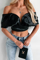 Cultivating My Image Off The Shoulder Crop Top (Black) - NanaMacs