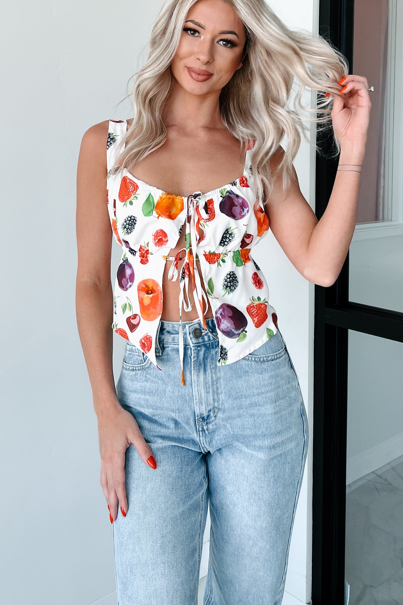 So A-peeling Fruit Print Tank Top (Multi) - NanaMacs