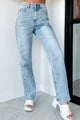 Sebastian High Rise Dogma Straight Leg Jeans (Light Wash) - NanaMacs