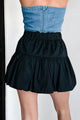 Total Infatuation Bubble Hem Mini Skirt (Black) - NanaMacs