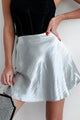 Mystic Dreams Satin Mini Skirt (Gray) - NanaMacs