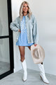 Dante Oversized Distressed POL Shacket (Denim) - NanaMacs