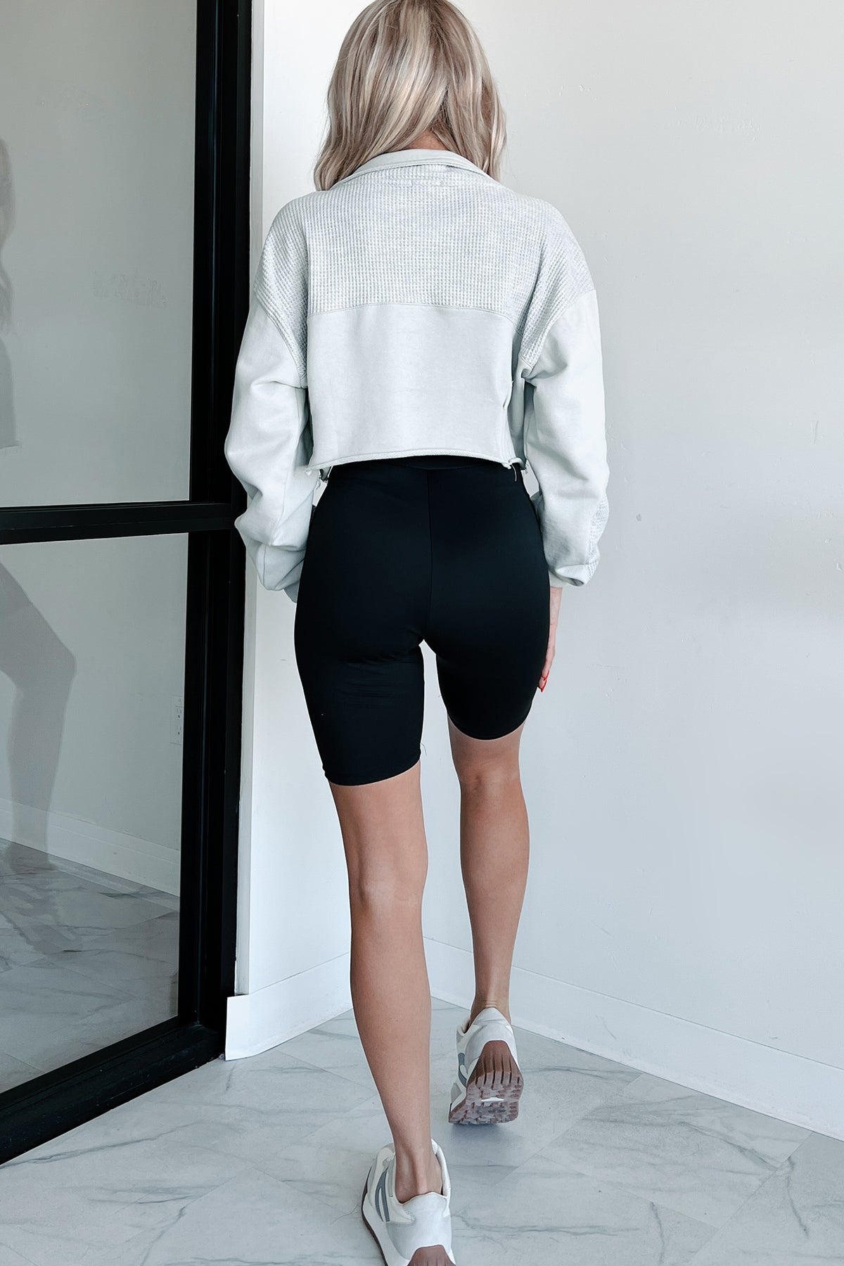 90's Cropped Quarter-Zip Seasonal - Pearl
