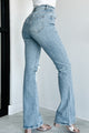 Ronan High Rise Distressed Dogma Flare Jeans (Light Wash) - NanaMacs