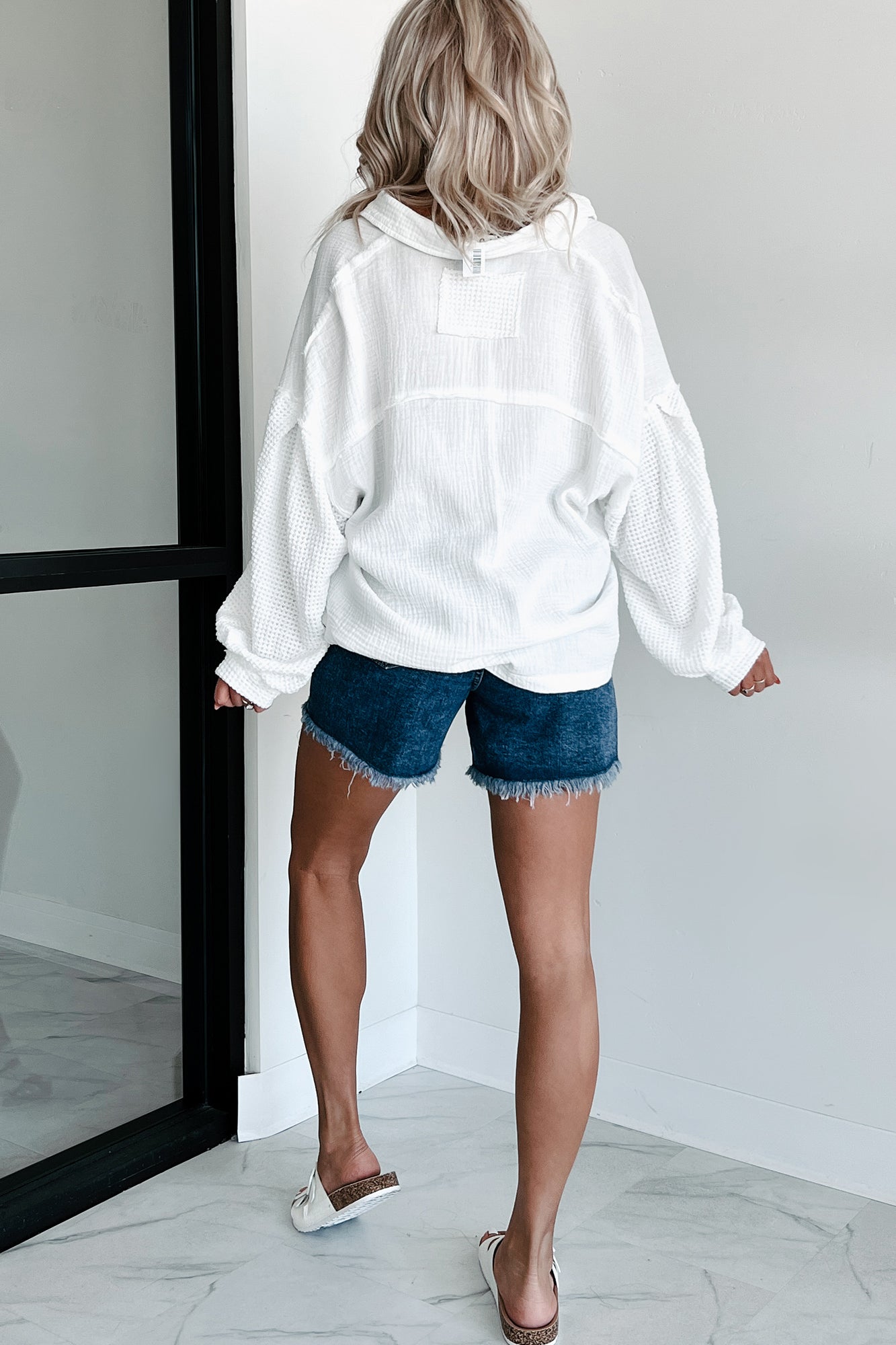 Seaside Sway Contrast Sleeve POL Shirt (Off White) - NanaMacs