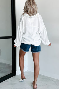 Seaside Sway Contrast Sleeve POL Shirt (Off White) - NanaMacs