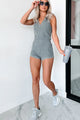 Beyond Boundaries Hooded Waffle Knit Romper (Heather Grey) - NanaMacs