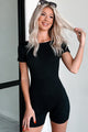 Never Surprised Open Back Romper (Black) - NanaMacs