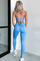 Time To Walk Away Lace-Up Back Jumpsuit (Blue) - NanaMacs