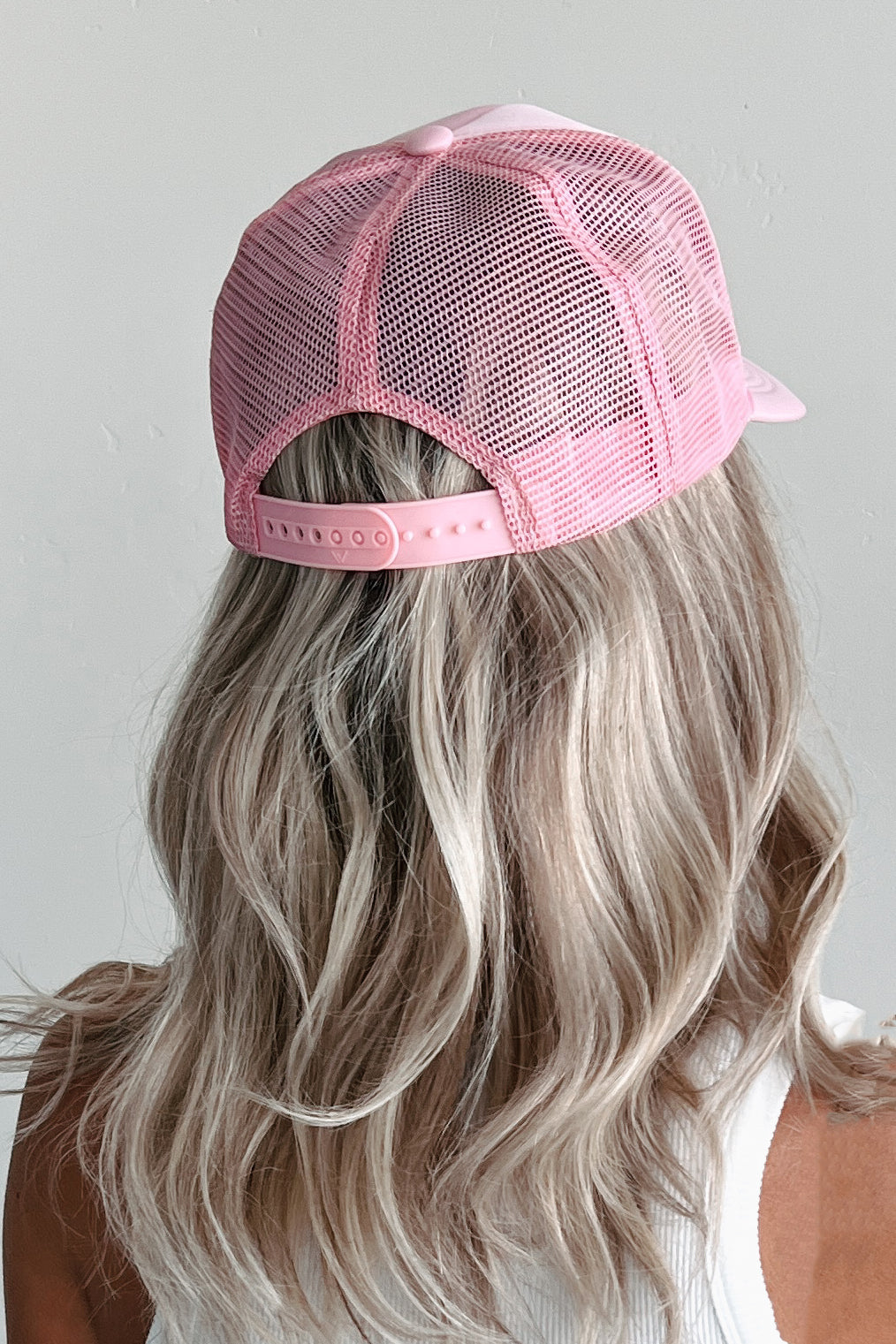 "Does He Have A Boat" Trucker Hat (Light Pink) - NanaMacs