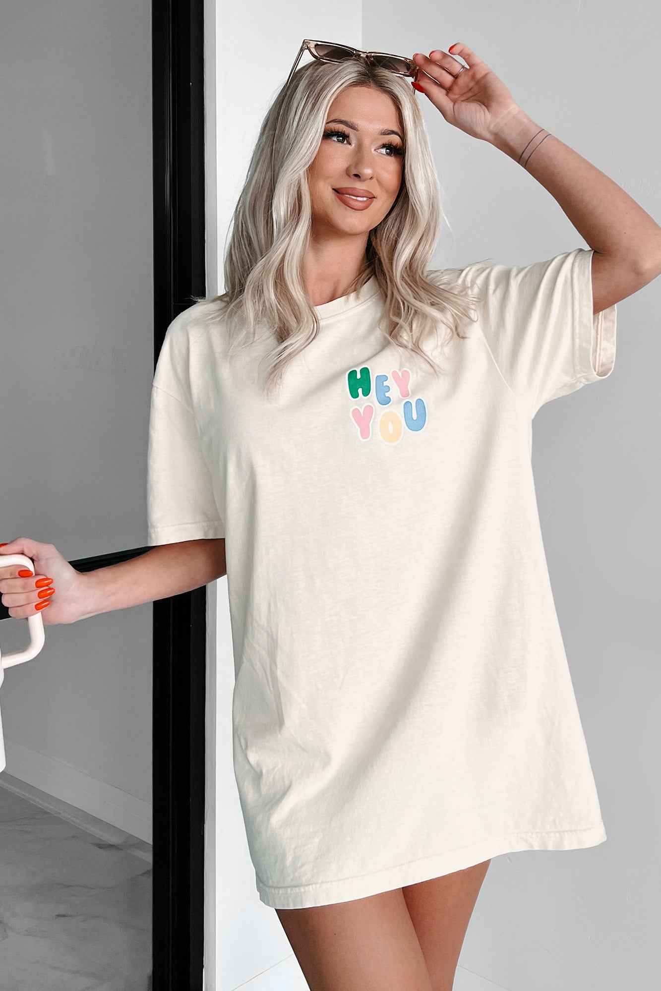 "Hey You" Graphic T-Shirt (Ivory) - NanaMacs