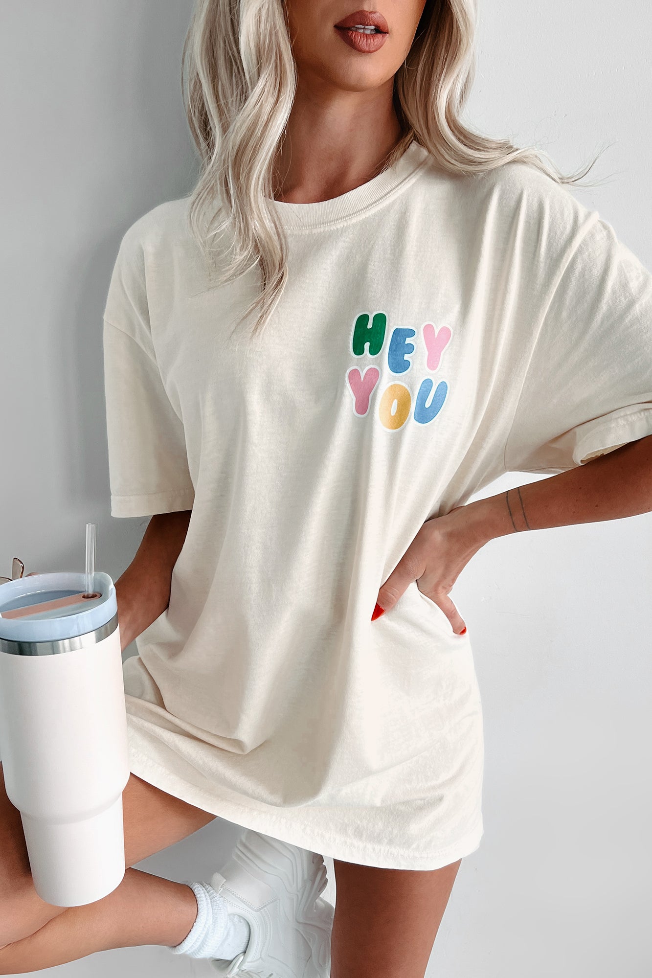 "Hey You" Graphic T-Shirt (Ivory) - NanaMacs