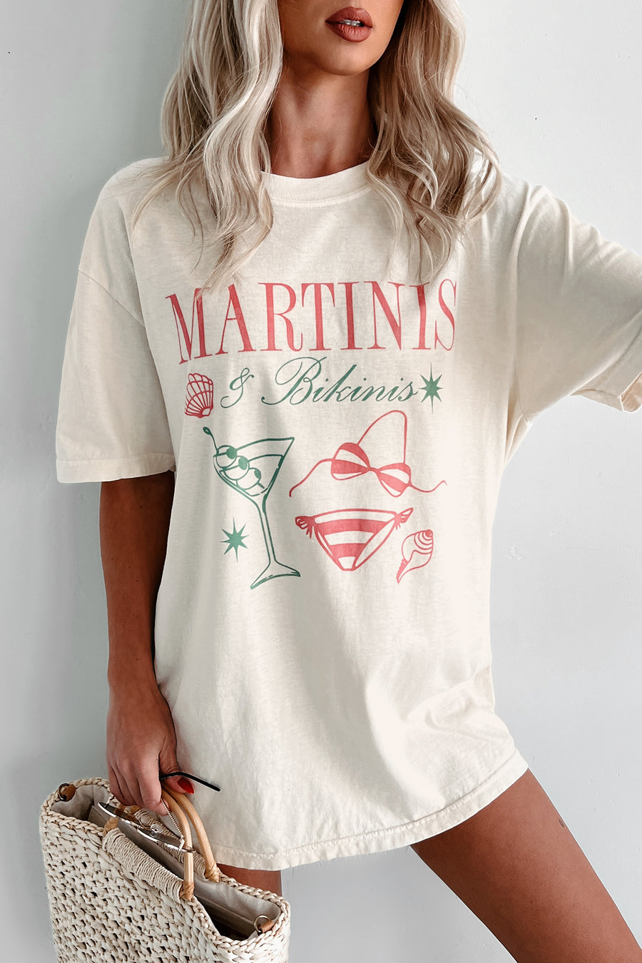 "Martinis & Bikinis" Graphic T-Shirt (White) - NanaMacs