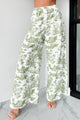 Old World Charm Printed Linen Two-Piece Set (White/Light Green) - NanaMacs