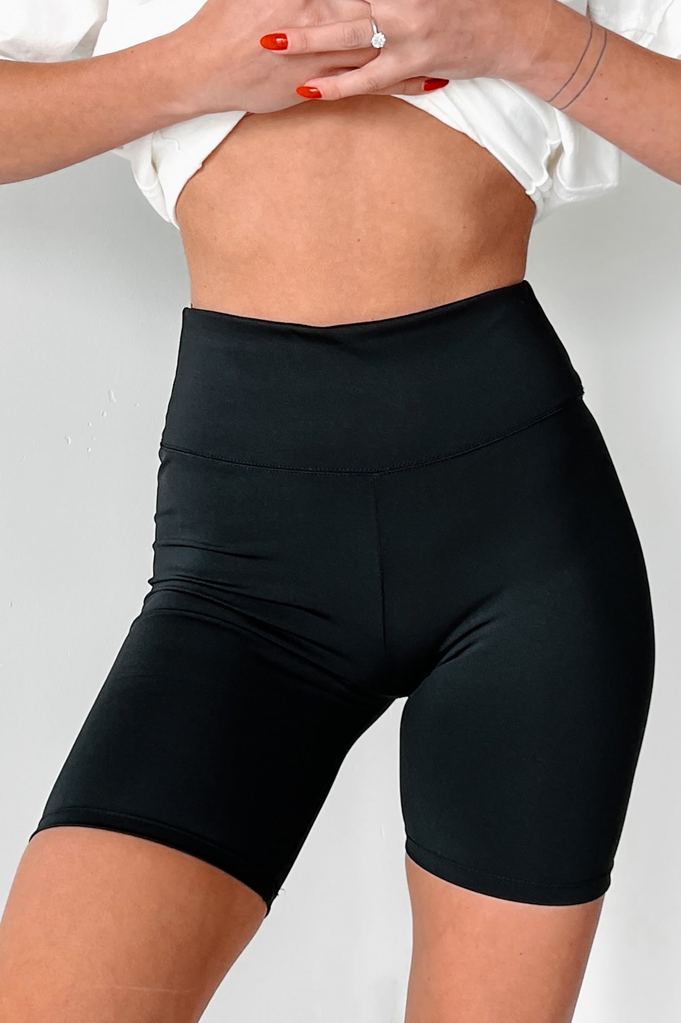 Crushing My Workouts High Waisted Biker Shorts (Black) - NanaMacs