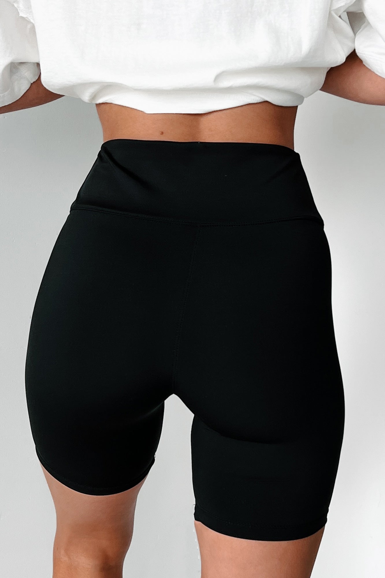 Crushing My Workouts High Waisted Biker Shorts (Black) - NanaMacs