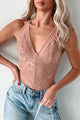 Sultry Moments Lace Mesh Bodysuit (Pale Rose) - NanaMacs