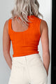 Sarcastically Yours Ribbed Asymmetric Tank (Orange) - NanaMacs