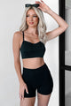 Layla Shirred Bralette Top (Black) - NanaMacs