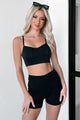 Layla Shirred Bralette Top (Black) - NanaMacs