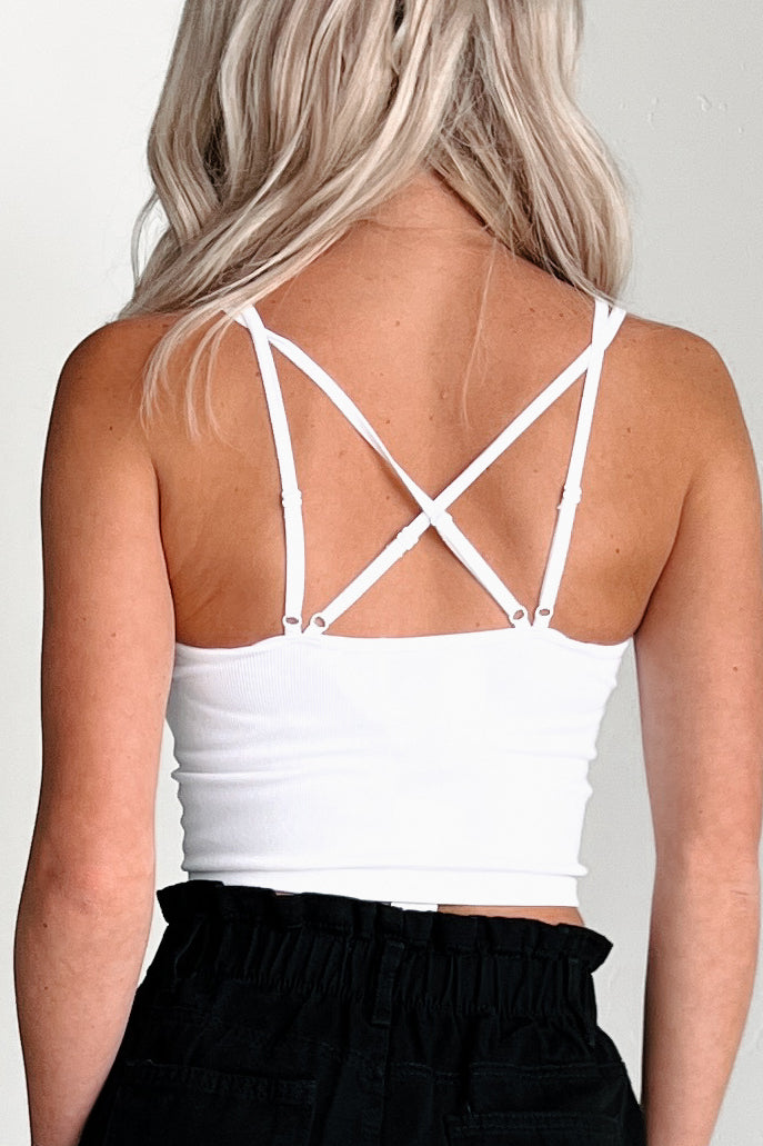 Rune 4 Strap Seamless Tank Top (White) - NanaMacs