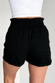 Samantha Denim Paperbag Shorts (Black) - NanaMacs