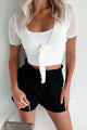 Seeking The Shore Tie-Front Crochet Top (White) - NanaMacs