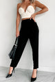 Levi Pleated Waist Pants (Black) - NanaMacs