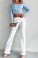 County Line Mid-Rise Distressed Flare Jeans (White) - NanaMacs