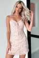 Irresistible Sweetness Floral Chiffon Mini Dress (Blush) - NanaMacs