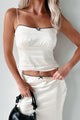 Sweet Obsession Satin Cami Top (Cream) - NanaMacs