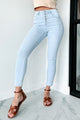 Alondra High Rise Button Fly Skinny Jeans (Light) - NanaMacs