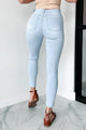 Alondra High Rise Button Fly Skinny Jeans (Light) - NanaMacs