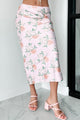 Always Beautiful Floral Satin Skirt (Baby Pink) - NanaMacs