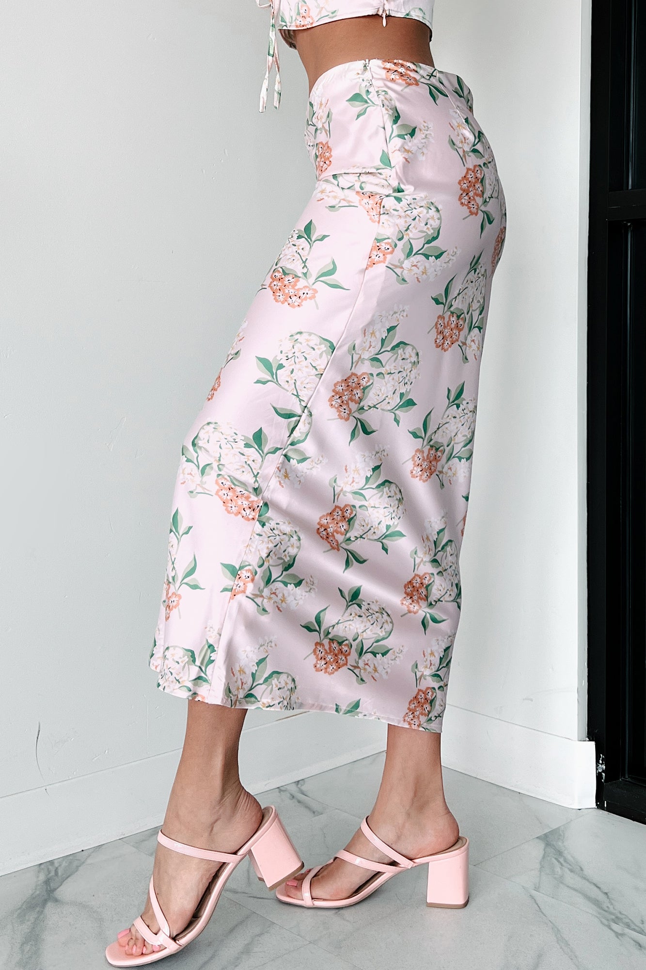 Always Beautiful Floral Satin Skirt (Baby Pink) · NanaMacs Always Beautiful Floral Satin Skirt (Baby Pink) · NanaMacs