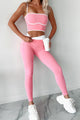 Elevate Your Game Ribbed Athleisure Set (Pink) - NanaMacs