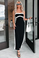 You'll Remember Me Strapless Contrast Maxi Dress (Black) - NanaMacs