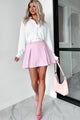 Flirtatious Fashion Pleated Layered Mini Skirt (Pink) - NanaMacs