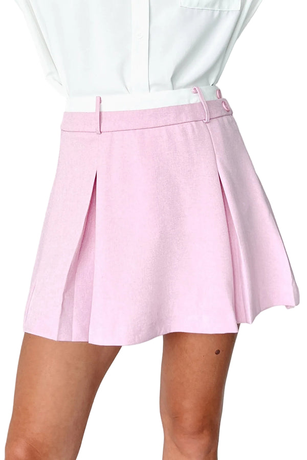 Flirtatious Fashion Pleated Layered Mini Skirt (Pink) - NanaMacs