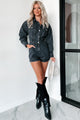 I'm Always Cool Denim Long Sleeve Romper (Black Denim) - NanaMacs