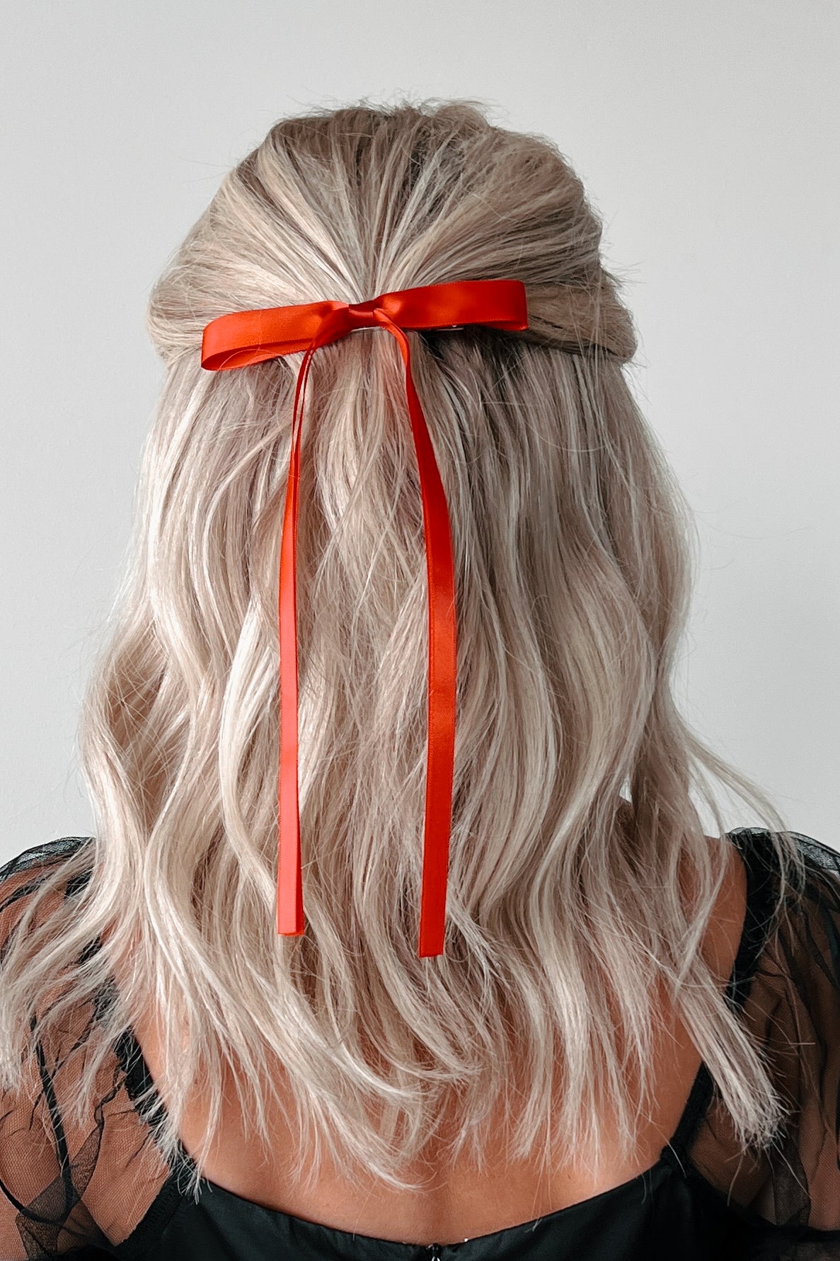 Happy Soul Ribbon Bow Hair Clip (Red) - NanaMacs