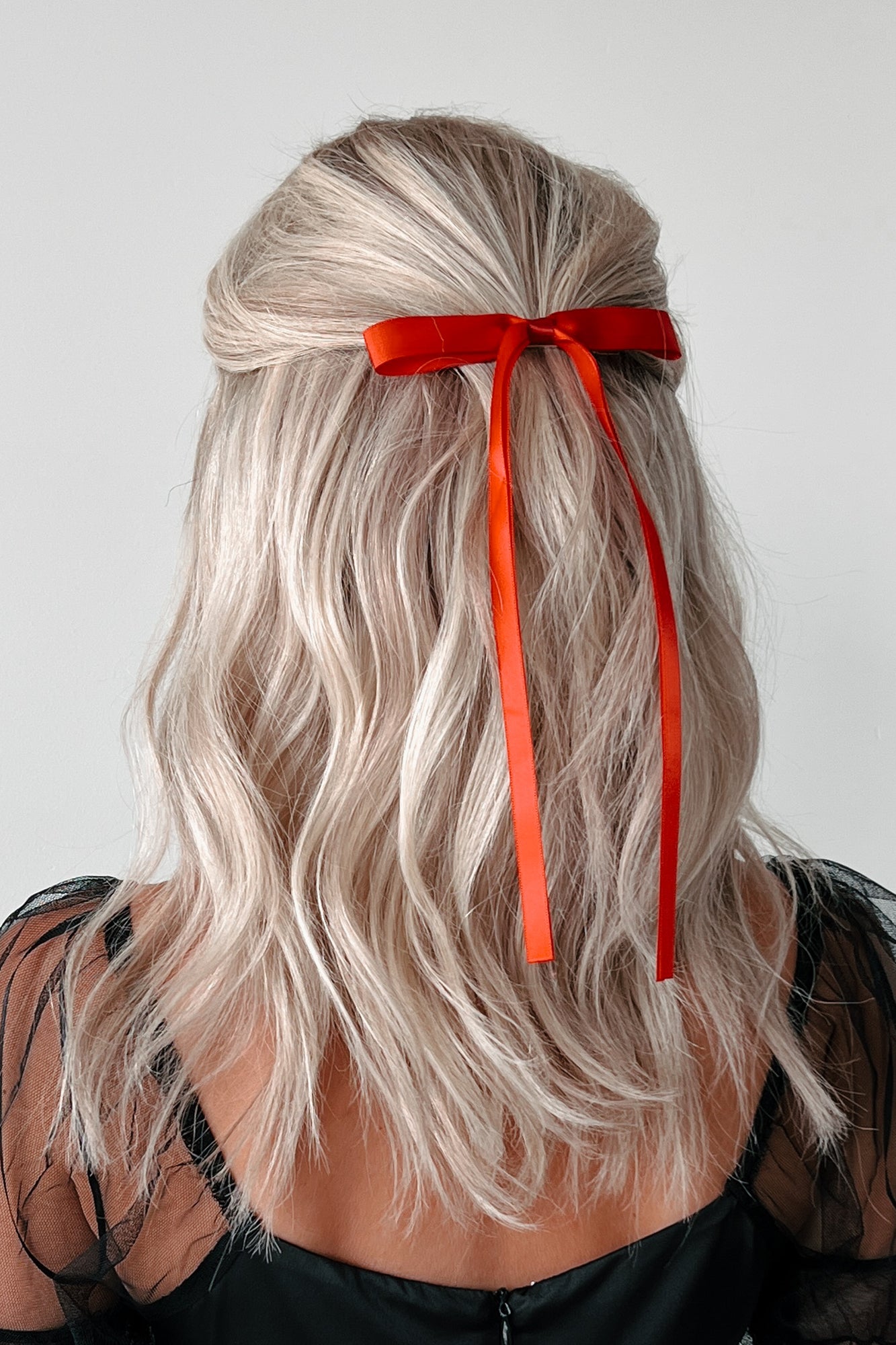 Happy Soul Ribbon Bow Hair Clip (Red) - NanaMacs