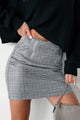 Can't Be Played Plaid Mini Skirt (Grey) - NanaMacs