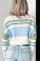 Jazzlyn Colorblock Cardigan Sweater (Ivory/Light Blue Multi) - NanaMacs