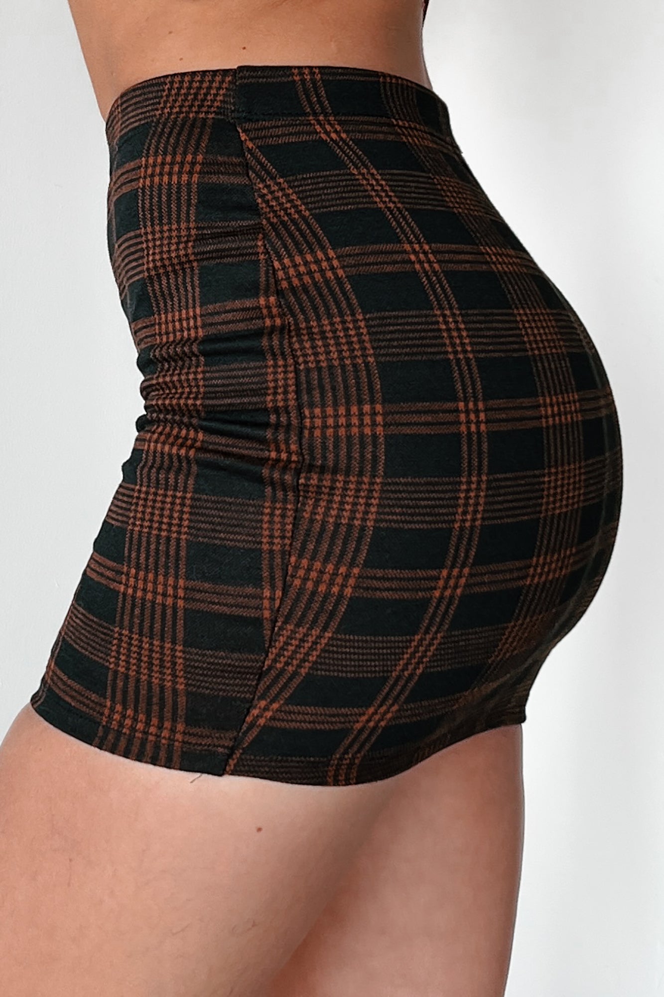 Ruthlessly Honest Plaid Mini Skirt (Black/Orange) - NanaMacs