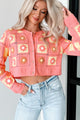 Vintage Soul Floral Crochet Crop Cardigan (Pink) - NanaMacs