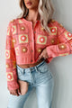 Vintage Soul Floral Crochet Crop Cardigan (Pink) - NanaMacs